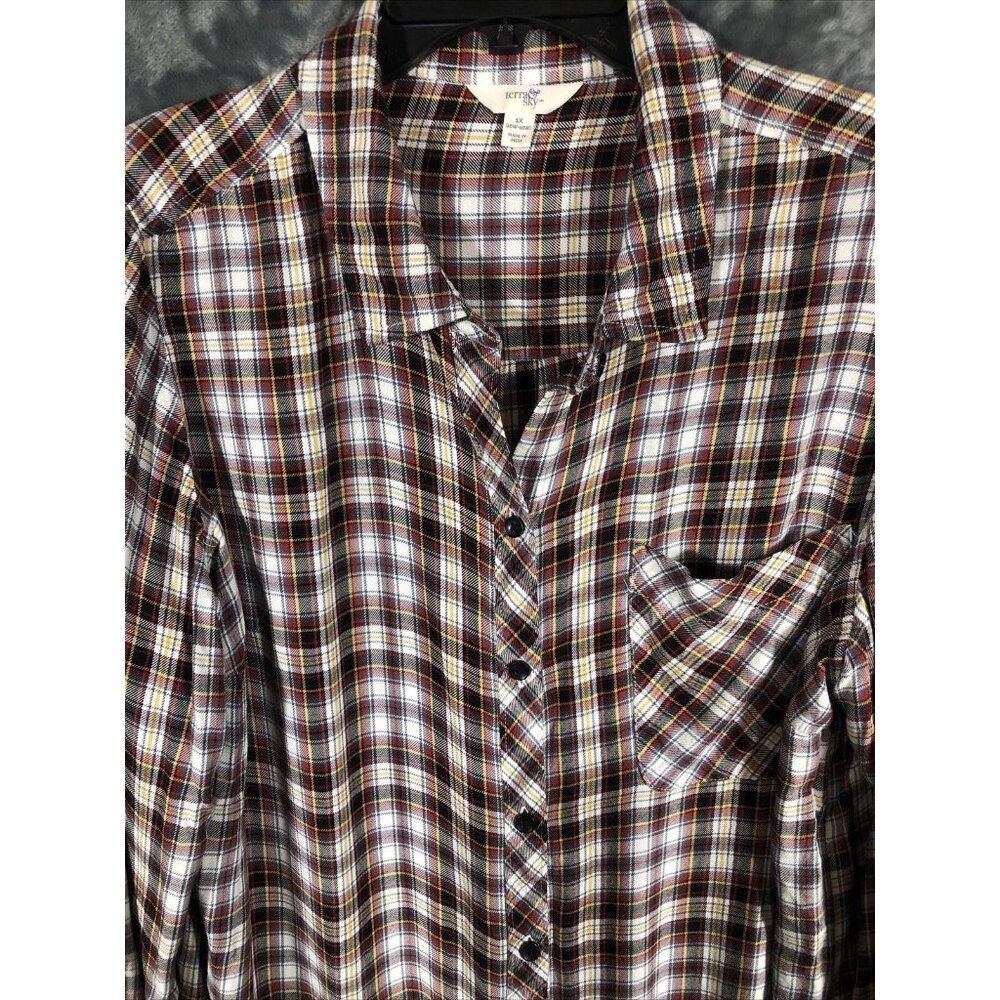 Terra Sky Button Down Shirt Woman’s Adult Size 1X - Picture 9 of 10